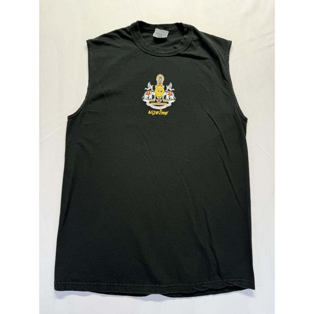 Jerzees Muay Thai sleeveless tee Black Mens L UFC MMA Graphic